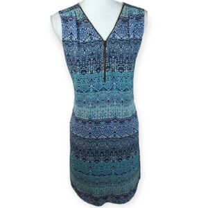 IZ BYER BLUE ZIP FRONT DRESS SZ.XL EUC.